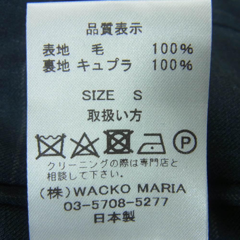 WACKO MARIA ワコマリア 21AW 21FW-WMP-TR17 DORMEUIL ドーメル社製生地 PLEATED TROUSERS プリーツ ストライプ スラックス パンツ トラウザーズ ネイビー系 S【新古品】【未使用】【中古】