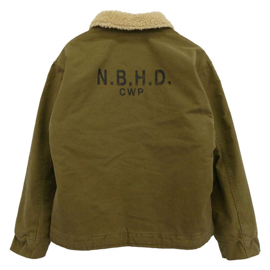 NEIGHBORHOOD ネイバーフッド 25AW 252SZNH-JKM01 N-1 DECK JACKET 襟ボア デッキジャケット ミリタリージャケット カーキ系 S【美品】【中古】