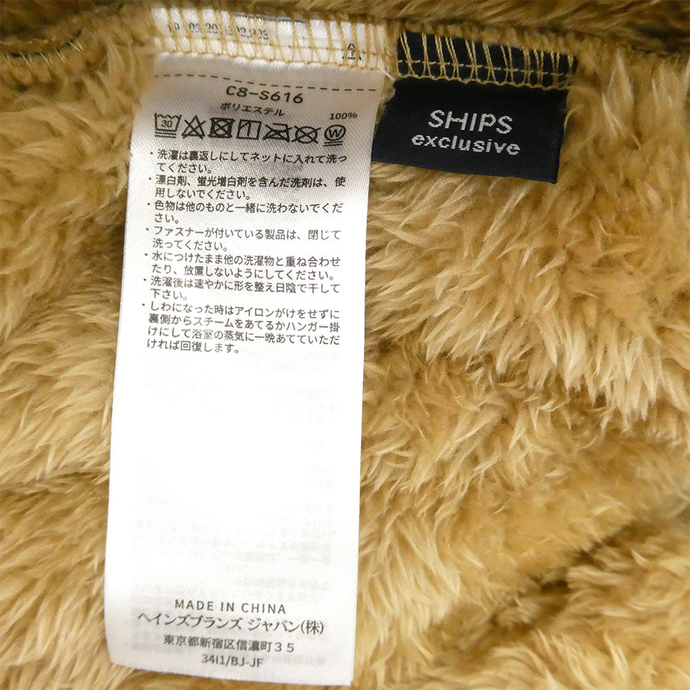 SHIPS シップス champion チャンピオン 別注 フリース フルジップ フーディ パーカー ライトブラウン系 M【中古】