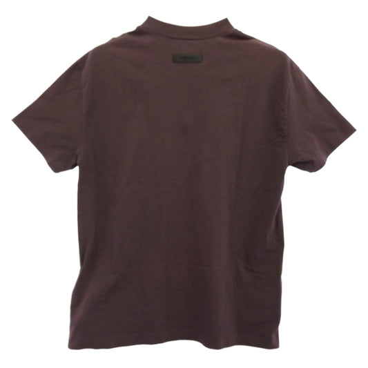 FEAR OF GOD フィアオブゴッド FOG ESSENTIALS エフオージー エッセンシャルズ ラバーロゴ プリント T シャツ ブラウン系 M【中古】