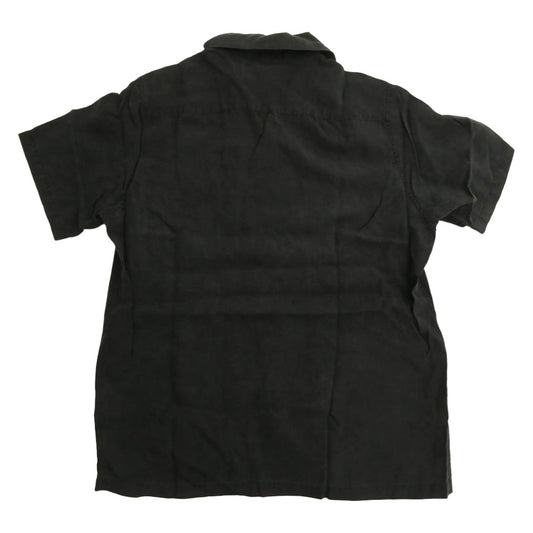 WACKO MARIA ワコマリア 刺繍 レーヨン オープンカラー 半袖シャツ ブラック系 S【中古】