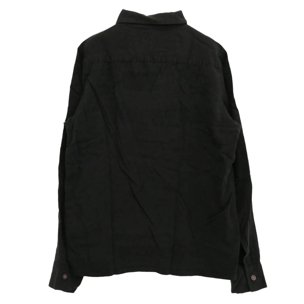 WACKO MARIA Mサイズ 黒い長袖シャツ WACKO MARIA ワコマリア WOOL OPEN COLLAR SHIRT オープンカラー WACKO