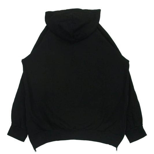 Yohji Yamamoto ヨウジヤマモト GroundY GA-T75-079 Upside Down LOGO Side Zipper Hoodie アップサイドダウンロゴ サイドジップ プルオーバー パーカー ブラック系 3【中古】