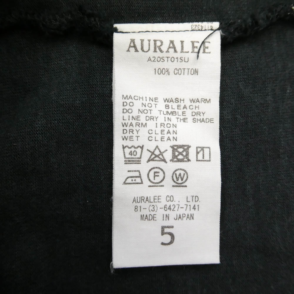 AURALEE オーラリー A20ST01SU STAND UP TEE スタンドアップ ヘビーウェイト 半袖 Tシャツ ブラック系 5【中古】