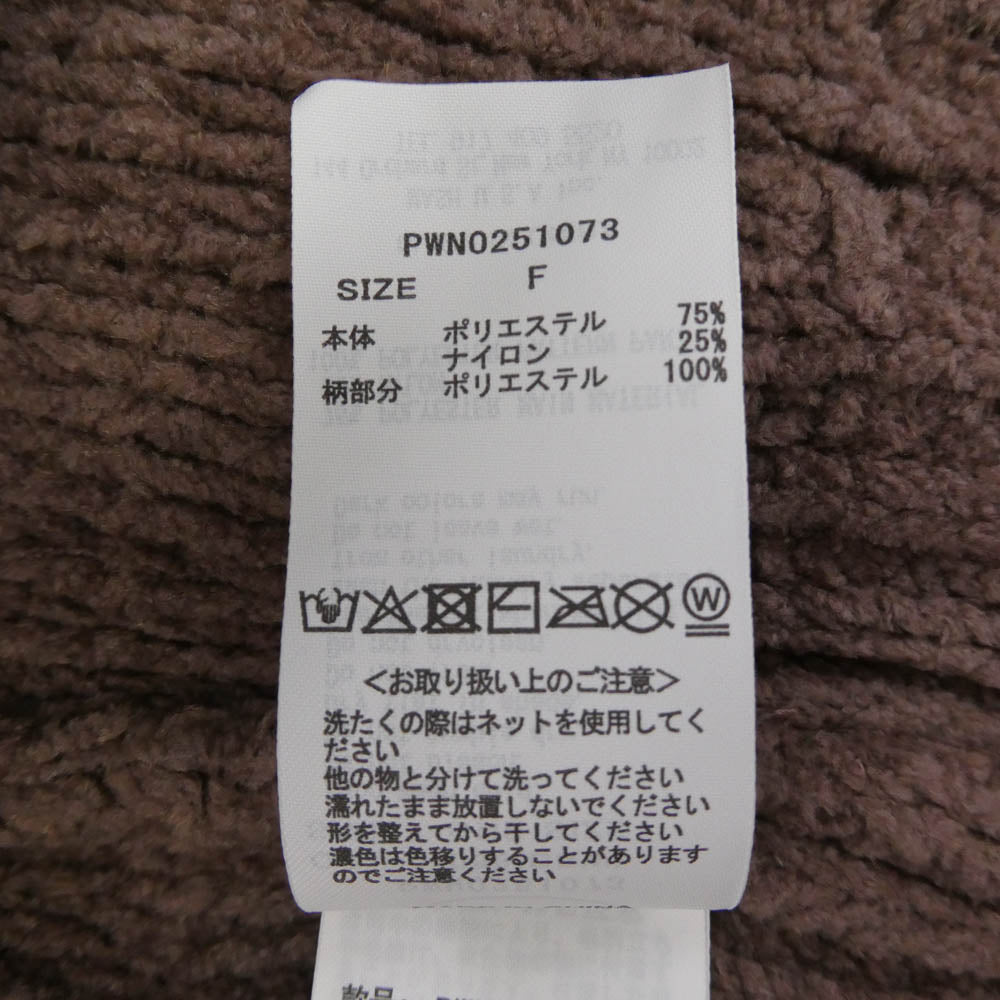 ジェラートピケ PWNO251073 ハートアラン ニット ワンピース ブラウン系 ONE SIZE【極上美品】【中古】