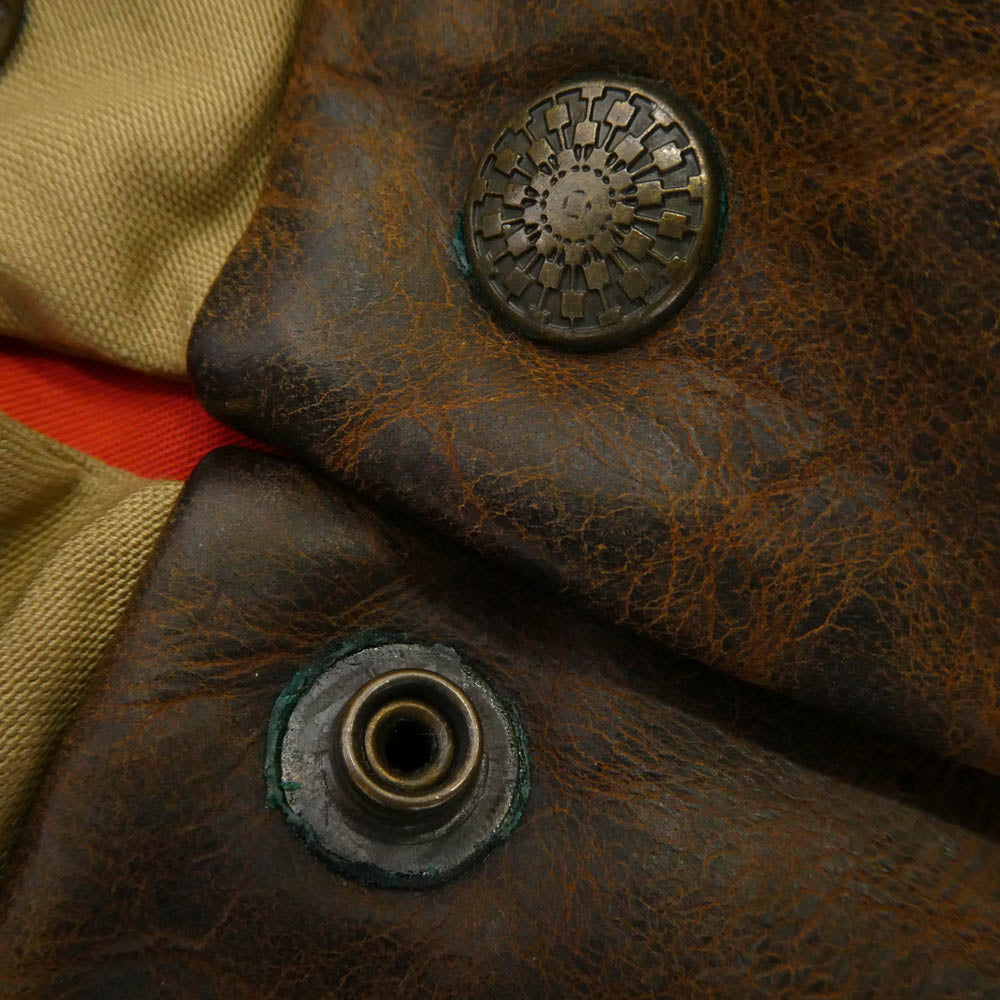 RALPH LAUREN ラルフローレン RUGBY ラグビー レザーヨーク切替 ダウンベスト ベージュ系 S【中古】