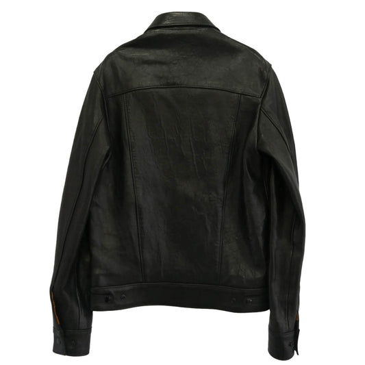 HYSTERIC GLAMOUR ヒステリックグラマー 18SS 02181LB01 × Lewis Leathers ルイスレザー Western Jacket ウエスタン レザー トラッカー ジャケット ブラック系 S【美品】【中古】
