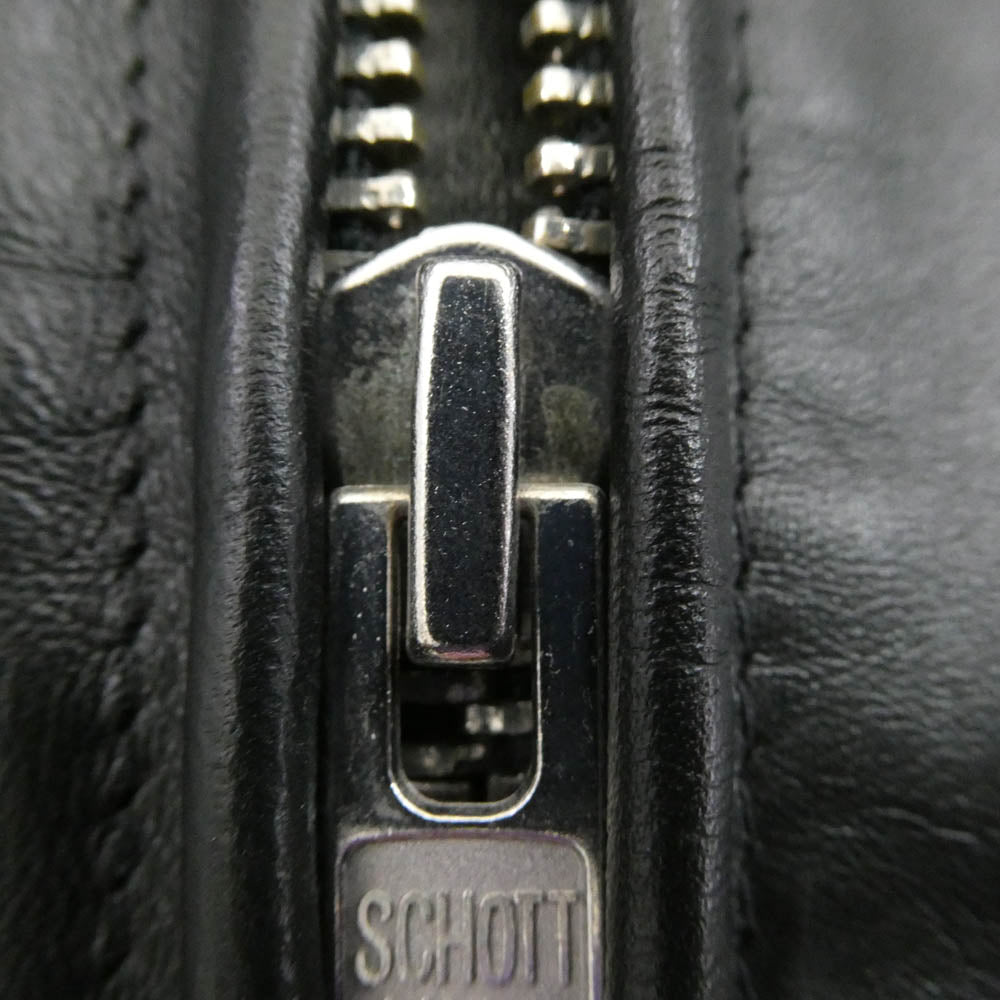 schott ショット 7417 USA製 641XXH HORSEHIDE CAFE RACER ホースハイド カフェレーサー シングルライダース レザージャケット ブラック系 40【中古】