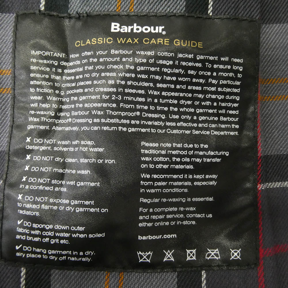 Barbour バブアー 23AW 232MWX1679 モルドバ製 OS BEDALE WAX JACKET 襟コーデュロイ オーバーサイズ ビデイル ワックス オイルド ジャケット ブラック系 36【中古】