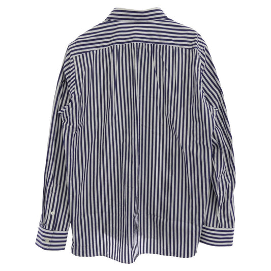 Sacai サカイ 23SS 23-03008M コットンポプリン ストライプ フロントジップ 長袖 シャツ ブルー系 3【中古】