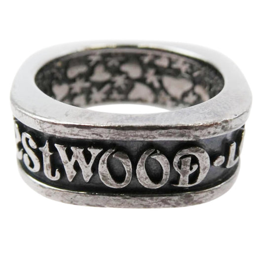 Vivienne Westwood ヴィヴィアンウエストウッド SCILLY RING シリー スクエア リング ガンメタル シルバー系 M(16号)【中古】