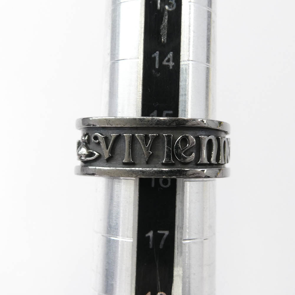 Vivienne Westwood ヴィヴィアンウエストウッド SCILLY RING シリー スクエア リング ガンメタル シルバー系 M(16号)【中古】
