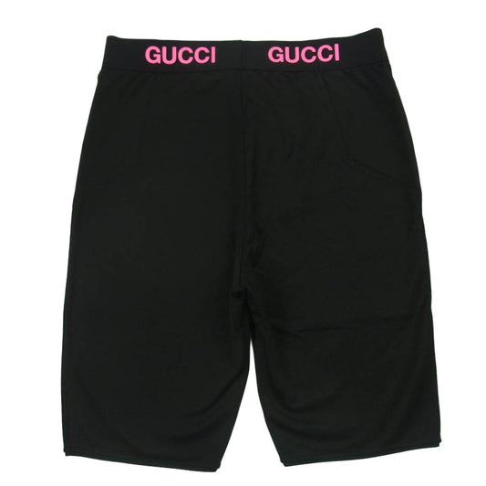 GUCCI グッチ 688421 XJDS5 イタリア製 ロゴリブ テクニカル ジャージー バイカー ショート パンツ ブラック系 M【極上美品】【中古】