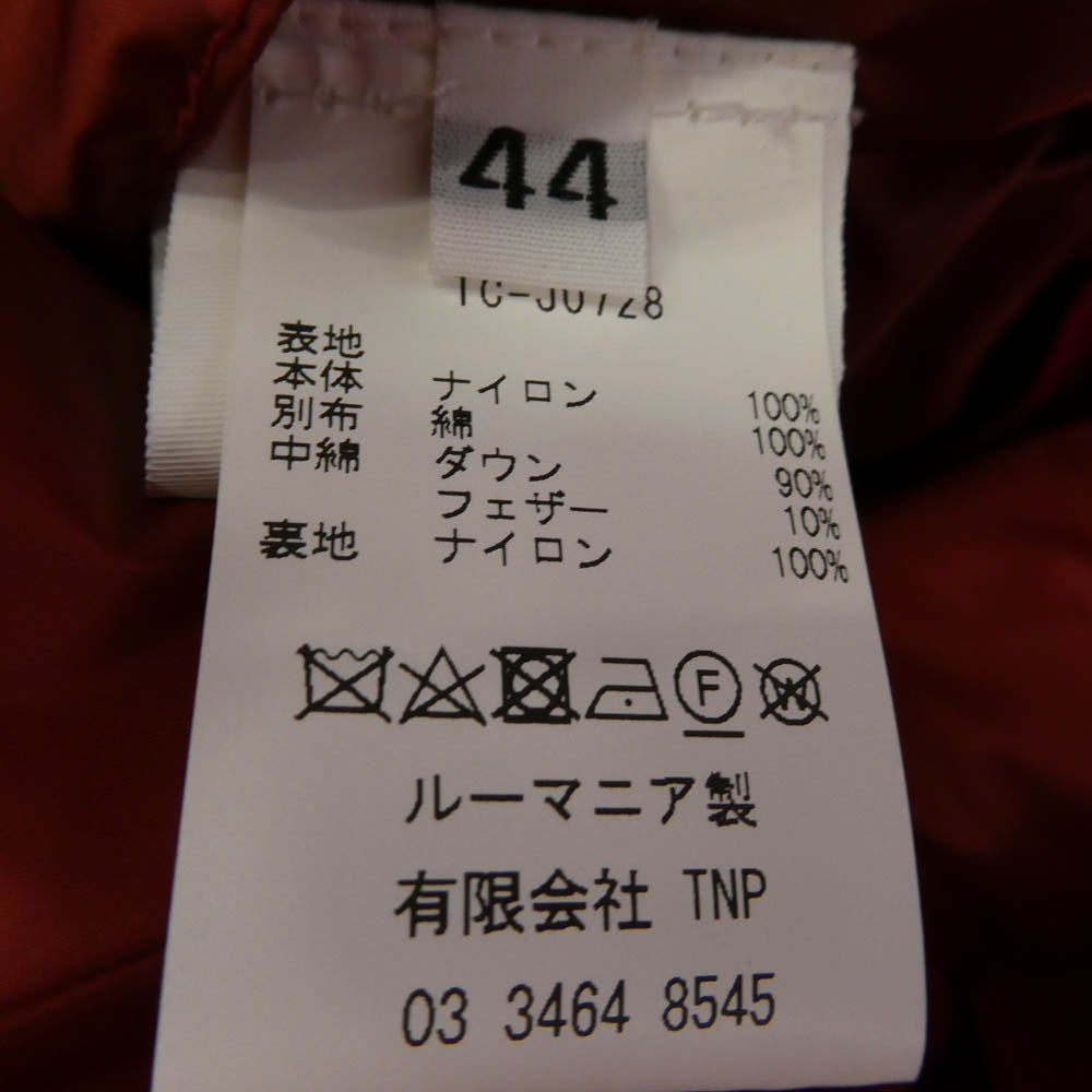 テンシー TC-J0728 DOWN LINER HOODED ダウン ライナー フーデッド ジャケット 44 レッド系 オレンジ系 44【中古】
