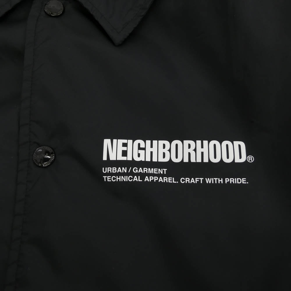 NEIGHBORHOOD ネイバーフッド 23SS 231TSNH-JKM01 WINDBREAKER JACKET ロゴプリント ウィンドブレーカー コーチジャケット ブラック系 M【中古】