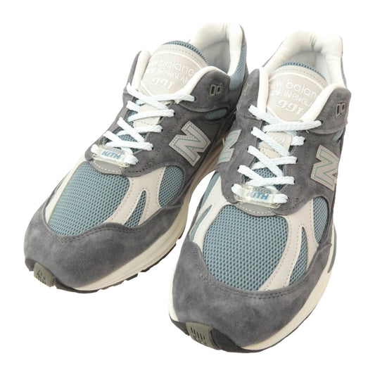 NEW BALANCE ニューバランス U991KH2 × KITH キス 991V2 アスファルト スニーカー【フェイクバスターズ鑑定済み】 グレー系 ブルー系 US10.5【新古品】【未使用】【中古】