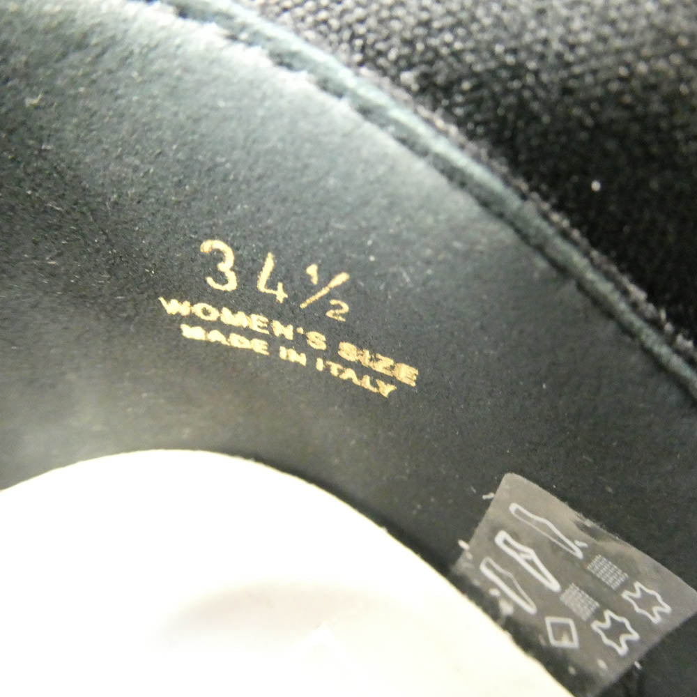 リボン パール ソックス スニーカー ブラック系 34.5【美品】【中古】