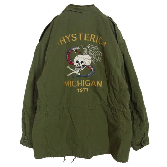 HYSTERIC GLAMOUR ヒステリックグラマー 24AW 02243AB12 SNAKE&SKULL刺繍 M1951 スネーク スカル フィールド ミリタリー ジャケット カーキ L【中古】
