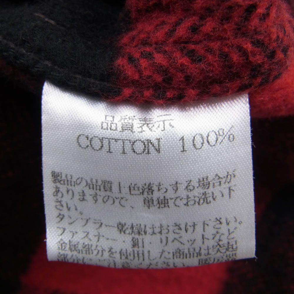 THE FLAT HEAD ザフラットヘッド バッファローチェック ブロックチェック 長袖 へビー ネル シャツ レッド系 38【中古】