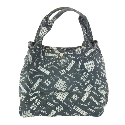 HYSTERIC GLAMOUR ヒステリックグラマー 2QB-5810 RAMONES FULL PRINT BAG ラモーンズ キャンバス バッグ ブラック系【中古】