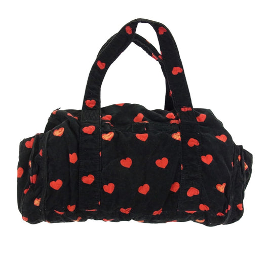 HYSTERIC GLAMOUR ヒステリックグラマー 2QB-5970 ハート コーデュロイ ミニ ボストン バッグ ブラック系【中古】