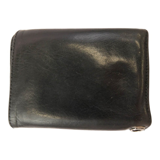 CHROME HEARTS クロムハーツ(原本無) 3FOLD 3フォールド クロスボール コンパクトウォレット 財布 ブラック系【中古】