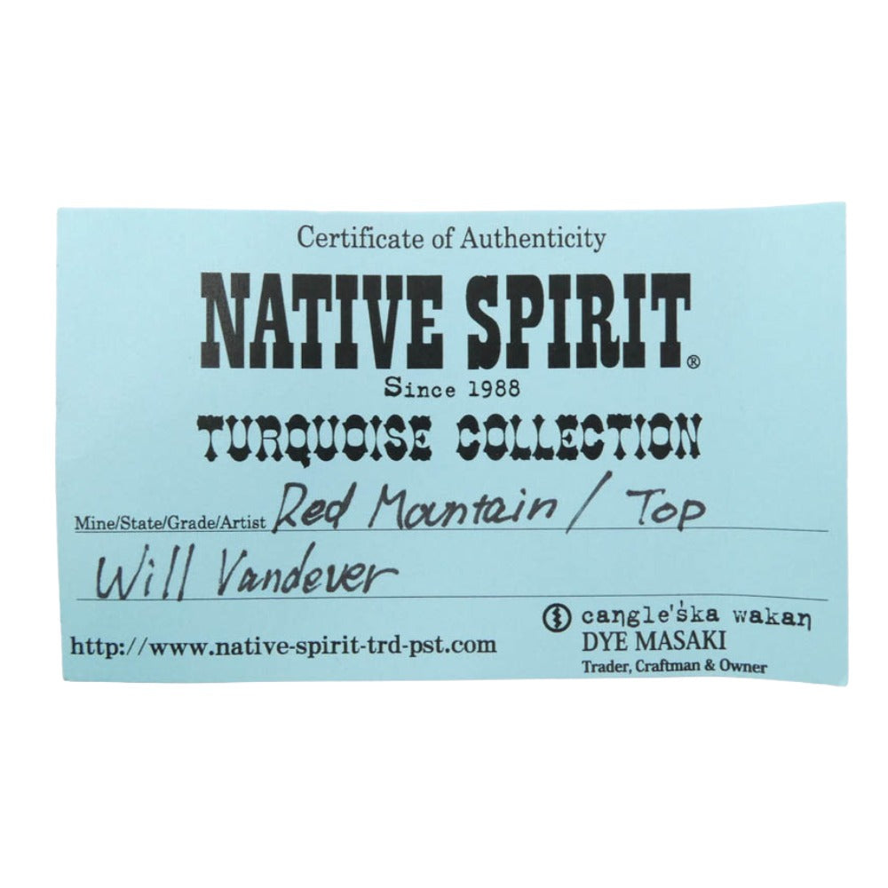 ウィルバンデバー Navajo ナバホ族 レッドマウンテン ターコイズ ペンダントトップ 小 シルバー系 ブルー系【中古】