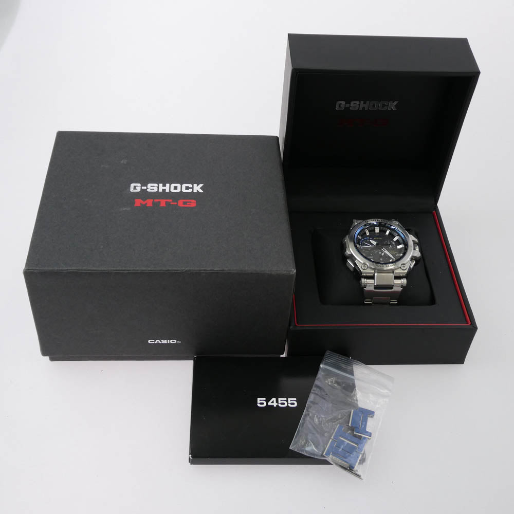CASIO G-SHOCK カシオ ジーショック MTG-G1000D-1A2JF G-SHOCK ジーショック GPS ハイブリッド 電波 ソーラー 腕時計 シルバー系 ブルー系【中古】