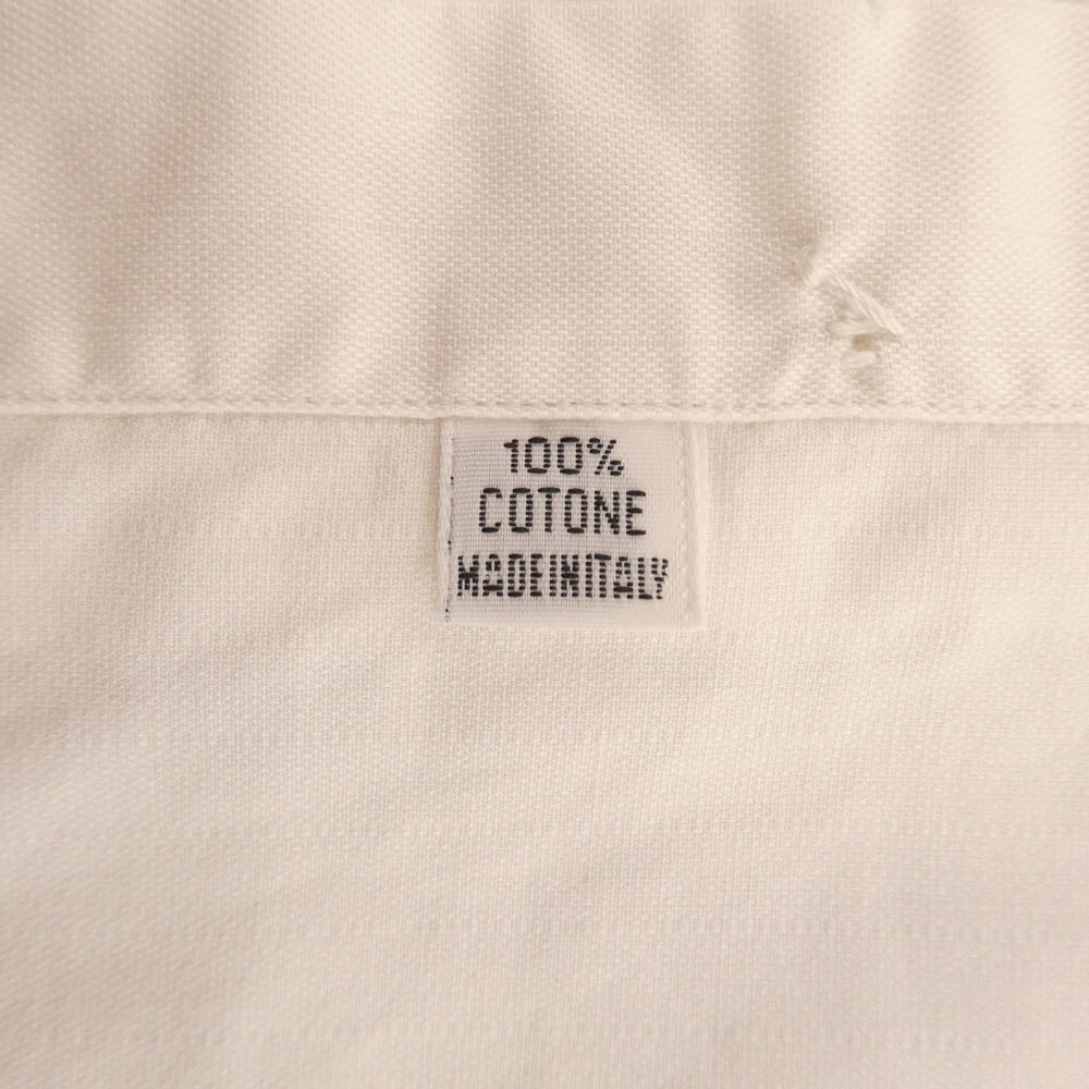 フィナモレ ワイドカラー 長袖 シャツ コットンストレッチ 白系 オフホワイト系【中古】