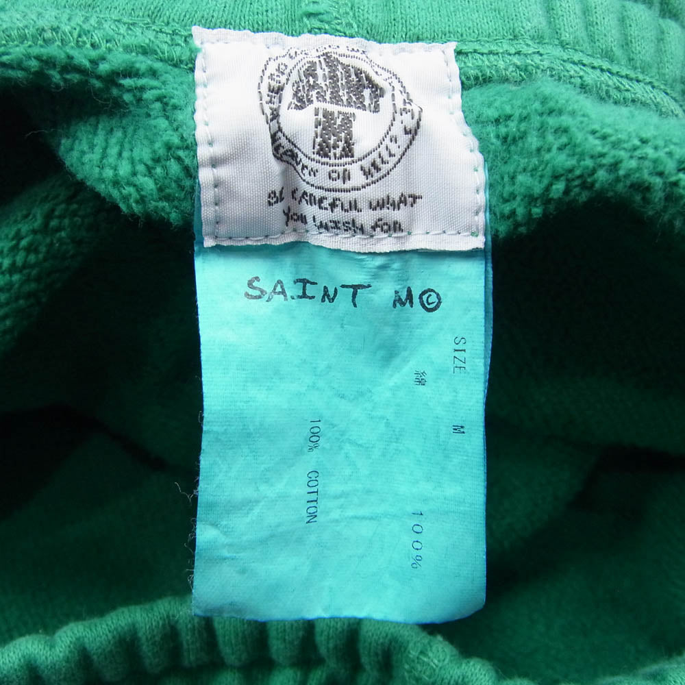 SAINT MICHAEL セントマイケル 22SS SM-S22-0000-054 Sweat Pants Logo Green ロゴプリント スウェットパンツ グリーン系 M【中古】