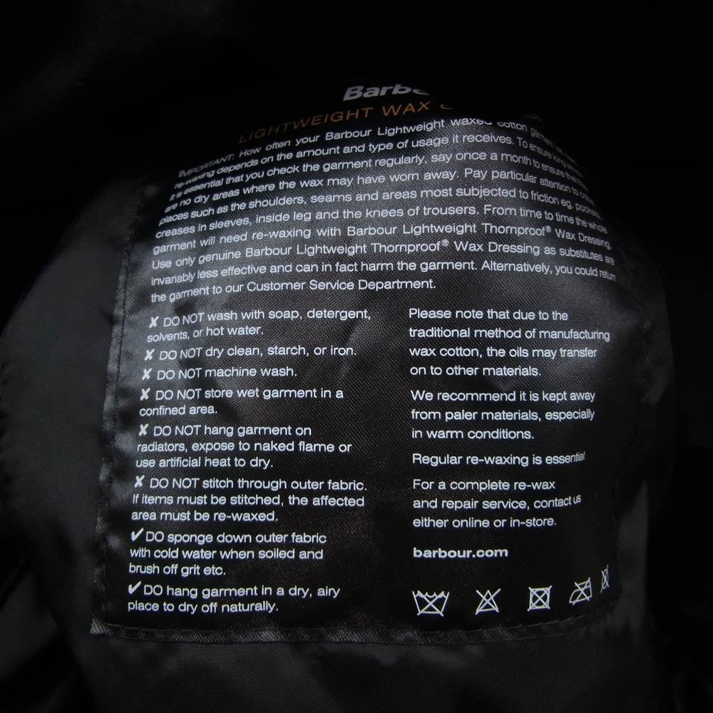 Barbour バブアー 23AW 232MWX2252 FLYER FIELD JACKET オイルド フライトジャケット MA-1 ブルゾン ブラック系 S【中古】