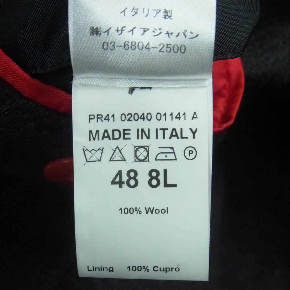 イザイア イタリア製 POMPEI ポンペイ チェック柄 ウール テーラード ジャケット グレー系 ワインレッド系 48【極上美品】【中古】