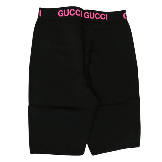 GUCCI グッチ 688421 XJDS5 イタリア製 リブロゴ テクニカルジャージー バイカー ショートパンツ ショーツ レギンス ブラック系 XS【新古品】【未使用】【中古】