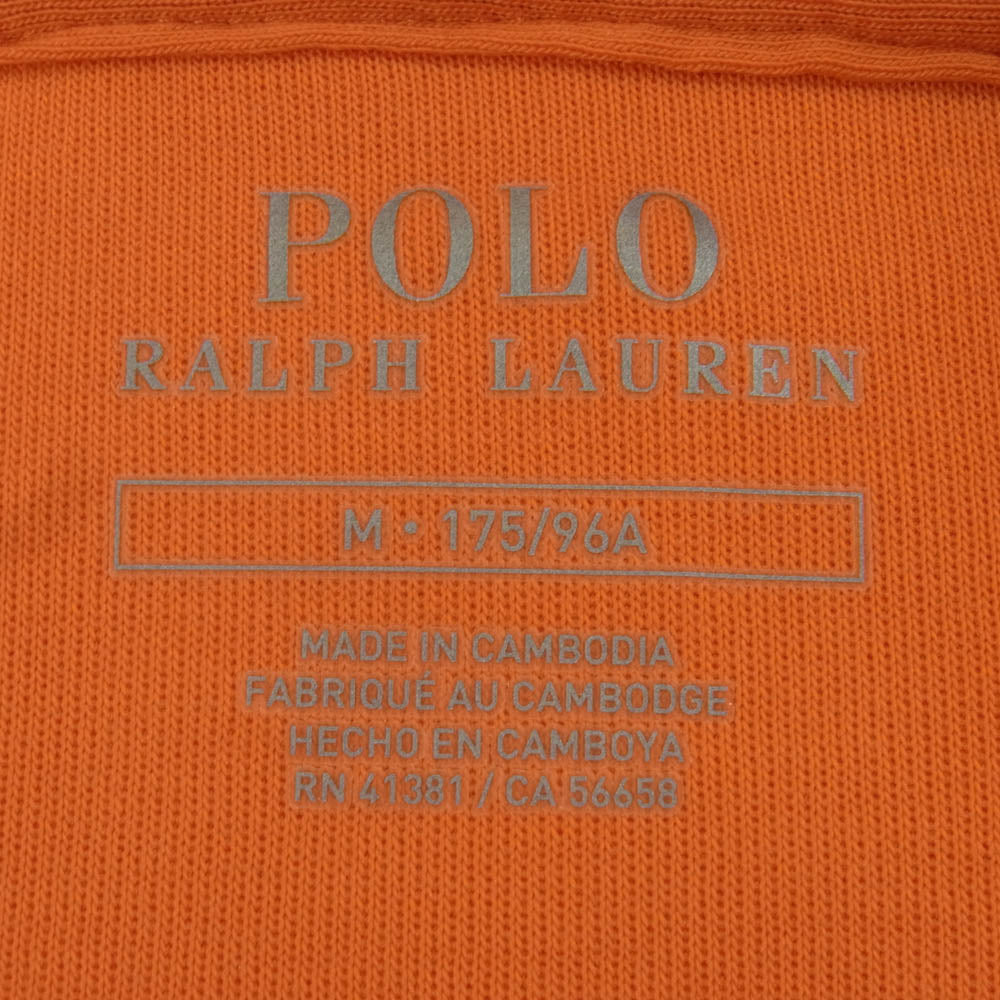 POLO RALPH LAUREN ポロ・ラルフローレン ジャージーニット フルジップ パーカー カンボジア製 オレンジ系 M【中古】