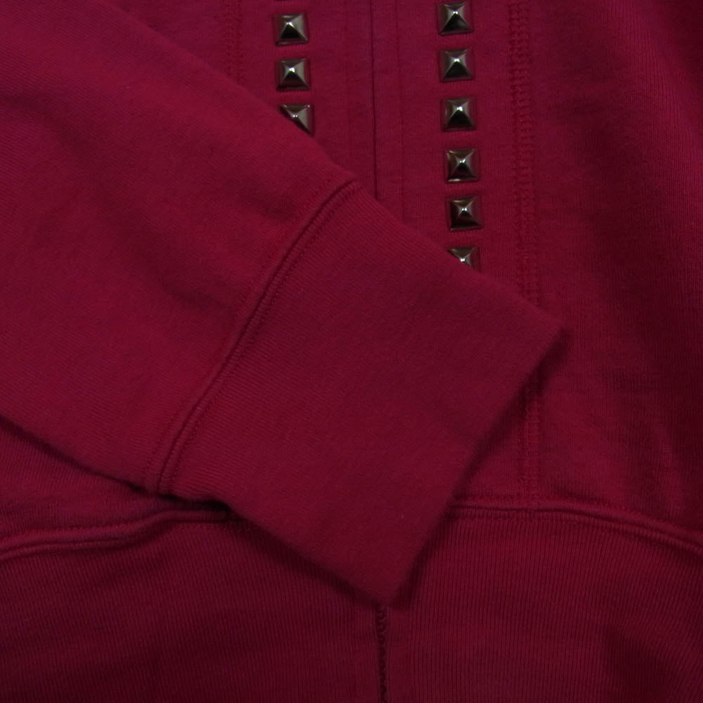 HYSTERIC GLAMOUR ヒステリックグラマー 11AW 0213CF02 スタッズ ロゴプリント フーディ フルジップ パーカー ピンク系 S【中古】