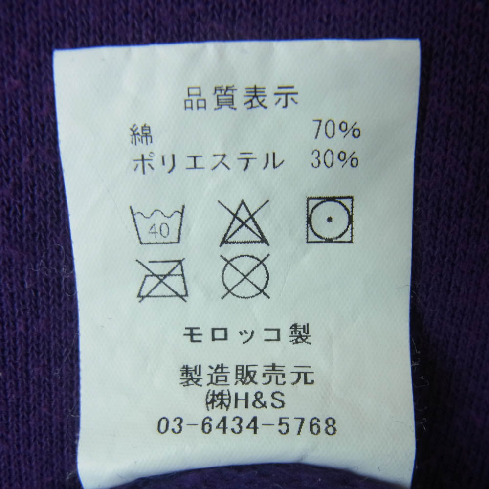 HideandSeek ハイドアンドシーク HC-080621 Patch Sweat Shirt バックパッチデザイン クルーネック スウェットシャツ トレーナー パープル系 L【中古】