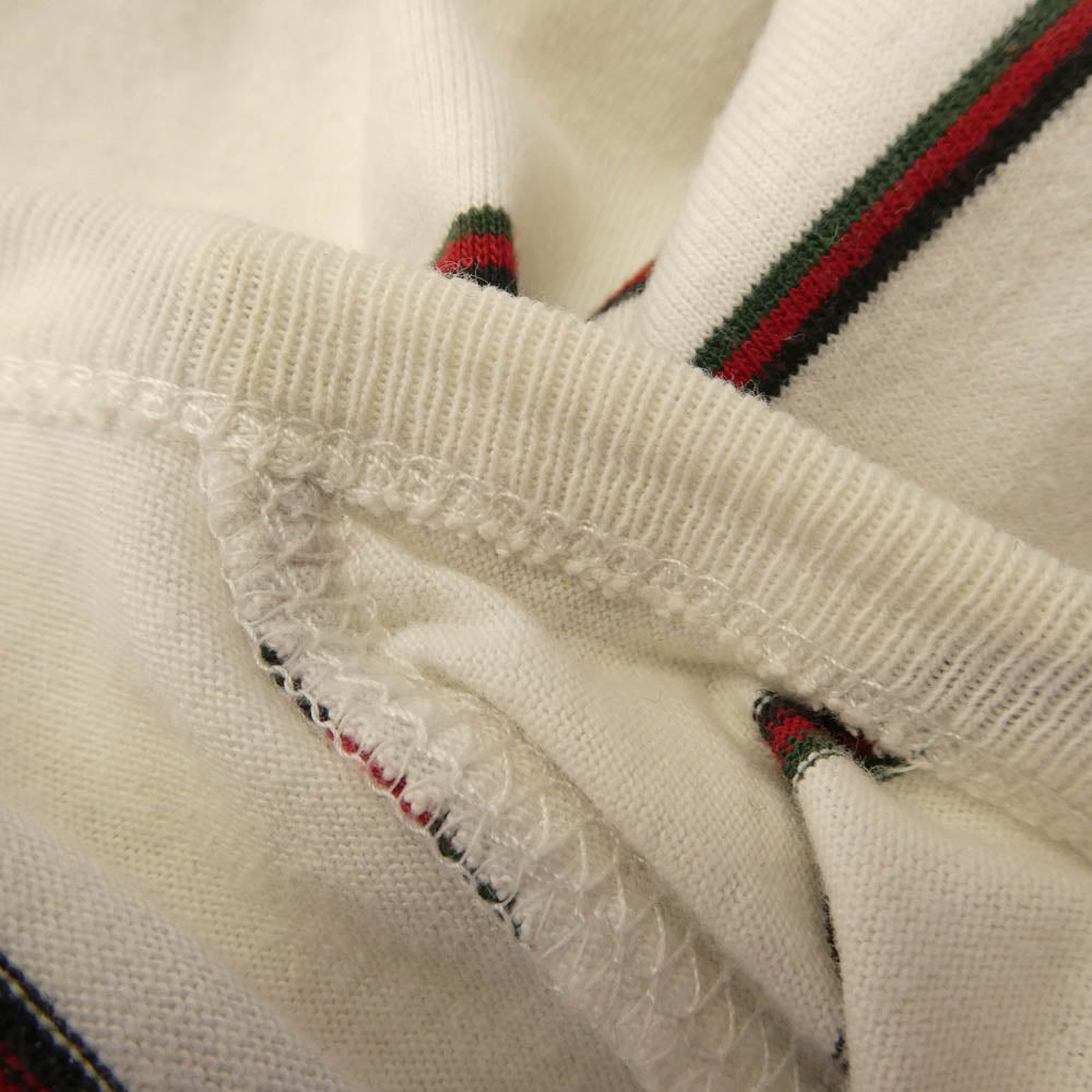 Supreme シュプリーム 90~00s 初期タグ カナダ製 ボーダー Tシャツ 半袖カットソー ホワイト系 レッド系 M【中古】