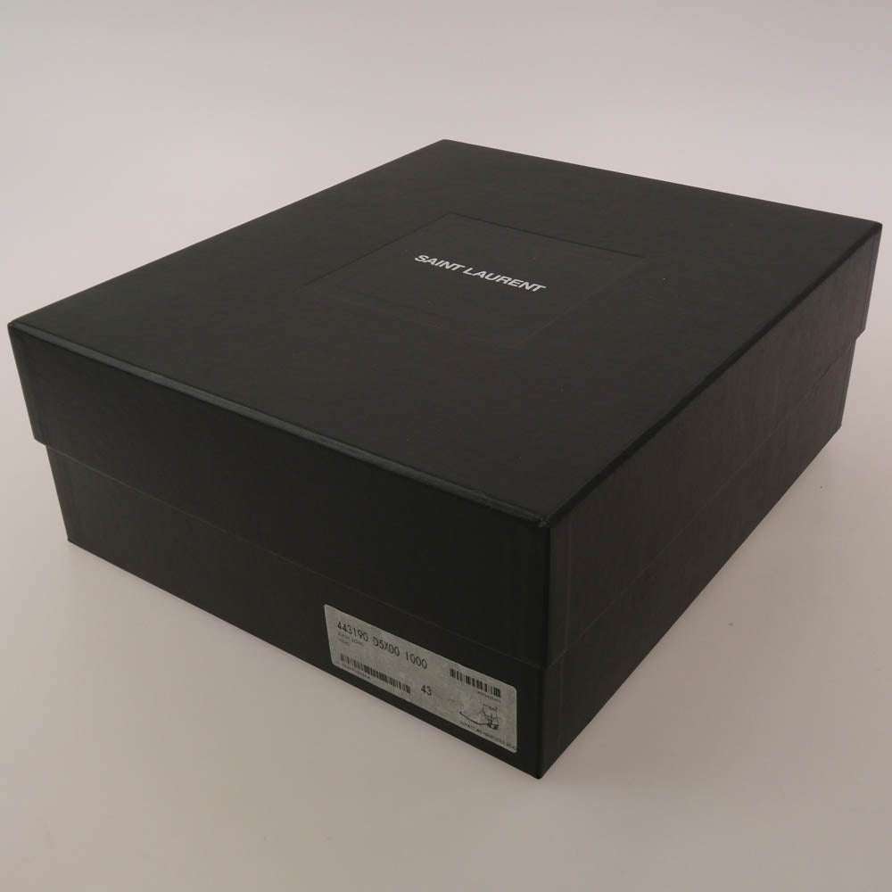 SAINT LAURENT サンローラン 443190 ワイアット ハーネス リング サイドジップ スエード ブーツ ブラック系 43【中古】