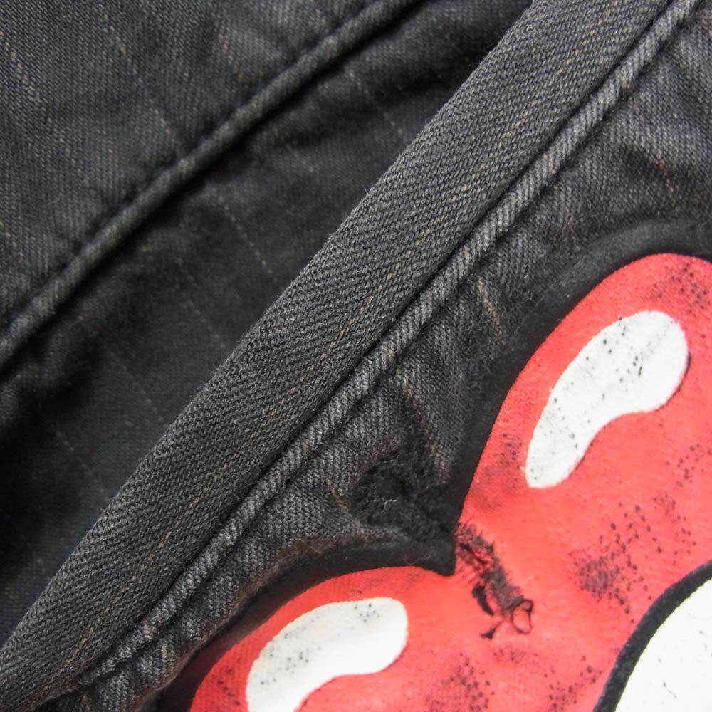 COMME des GARCONS HOMME PLUS コムデギャルソンオムプリュス 06SS PQ-P023 Rip&Tongue期 アーカイブ ローリングストーンズ リップアンドタン ストライプ プリント パンツ グレー系 SS【中古】