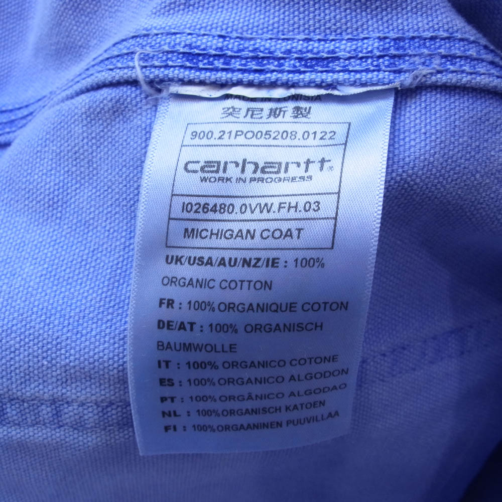 Carhartt カーハート michigan coat 後染め ミシガンコート ダック カバーオール ジャケット ブルー系 L【中古】