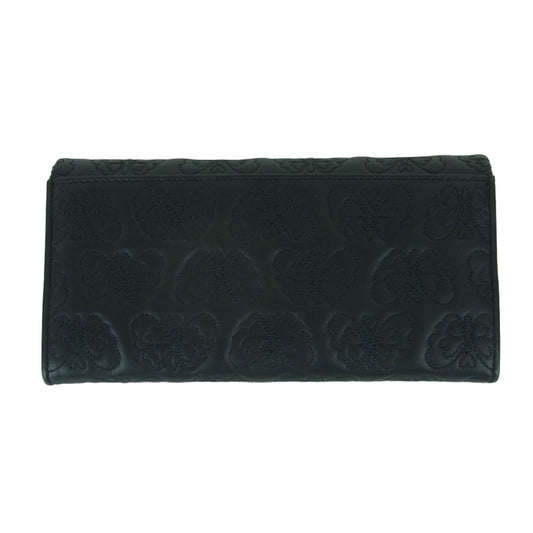 ANNA SUI アナスイ 317100-10 チェイス バタフライ ステッチ ロング ウォレット 長財布 ブラック系【極上美品】【中古】