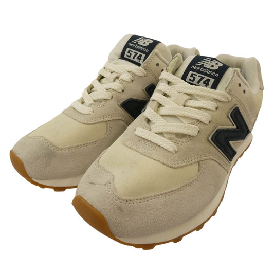 NEW BALANCE ニューバランス U574NGB スエード ローカット スニーカー ホワイト系 26cm【中古】