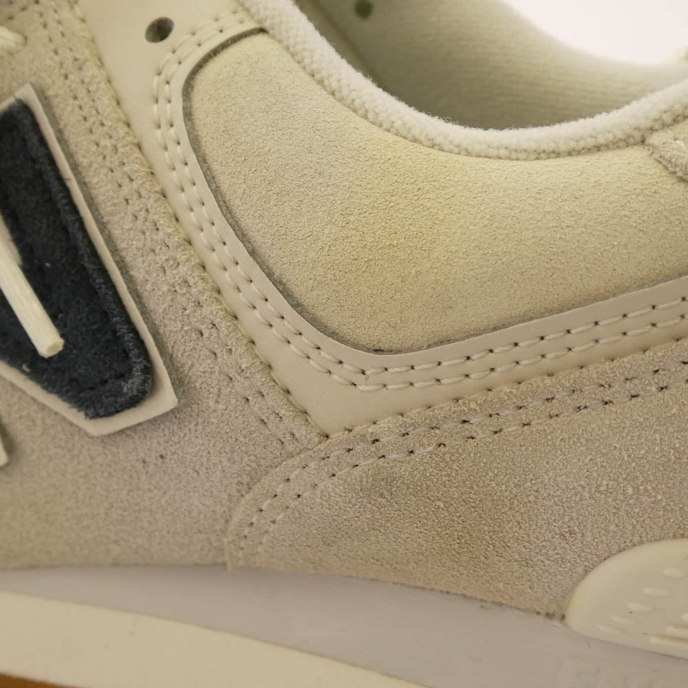 NEW BALANCE ニューバランス U574NGB スエード ローカット スニーカー ホワイト系 26cm【中古】