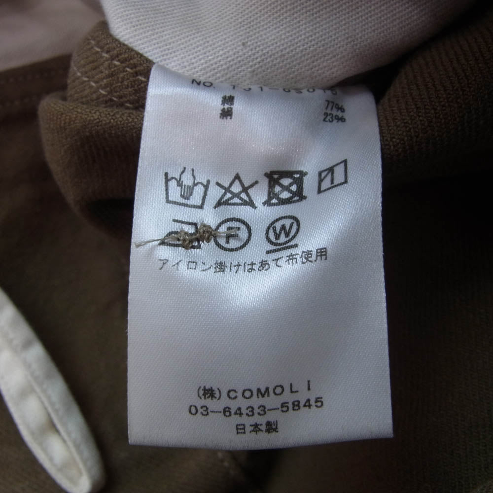 COMOLI コモリ 21SS T01-03015 コットンシルクオーバーパンツ カーキ系 2【中古】