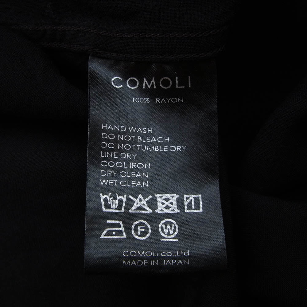COMOLI コモリ 25SS B01-02003 レーヨン ウエスタン シャツ ブラック系 2【中古】