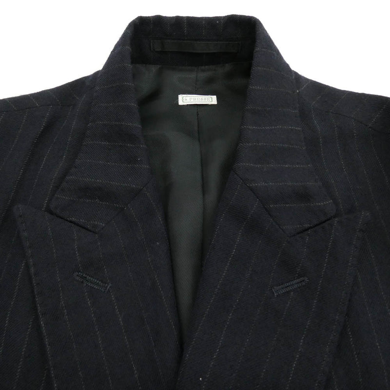 21AW A.PRESSE ストライプ ダブルブレステッドジャケット　サイズ2 A.PRESSE アプレッセ 21AW 21AAP-01-07M Double Breasted Jacket