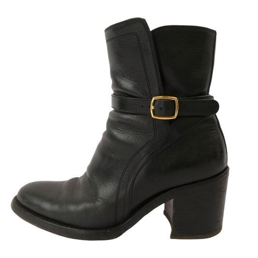 CELINE セリーヌ ジョッパー ベルテッド ショートブーツ ブラック系 36【中古】