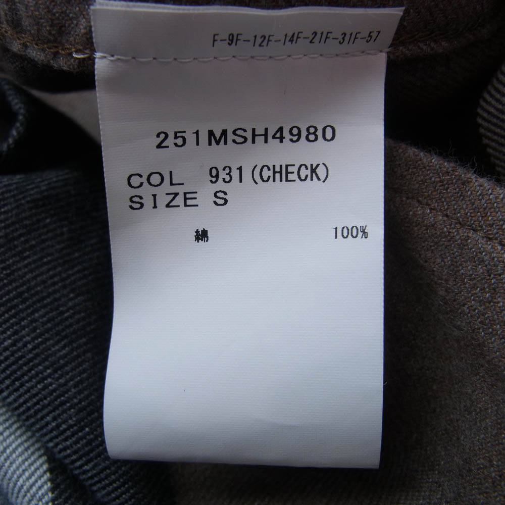 Barbour バブアー 長袖 チェック シャツ ブラウン系 S【中古】