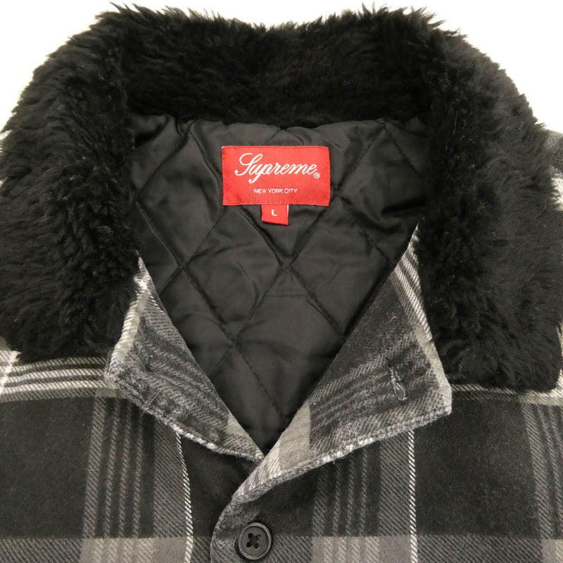 Supreme シュプリーム 21AW Faux Fur Collar Flannel Shirt フェイク
