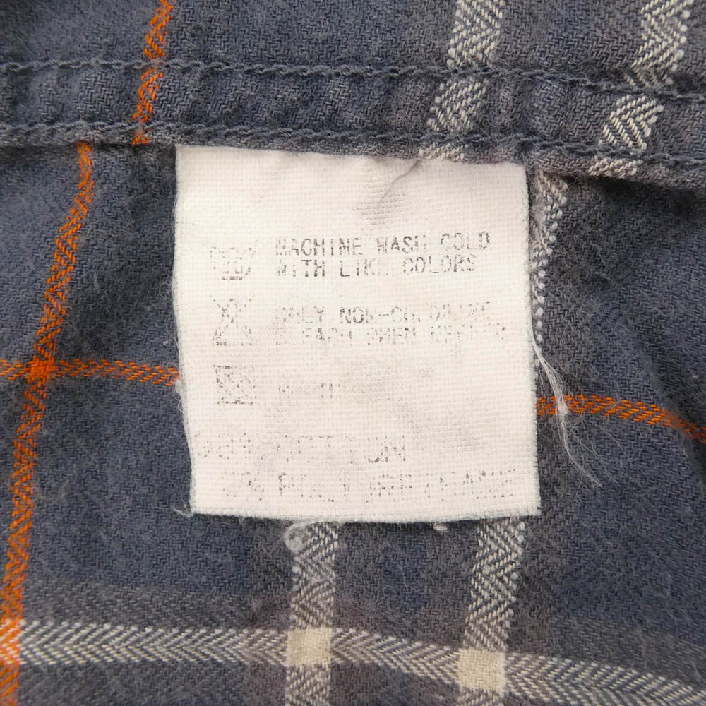 GOODENOUGH グッドイナフ グラムg カフスボタン シワ加工 長袖 チェック シャツ ブルー系 L【中古】